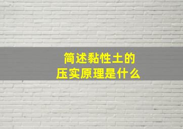 简述黏性土的压实原理是什么