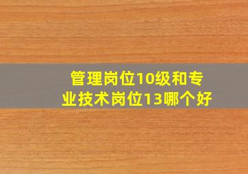 管理岗位10级和专业技术岗位13哪个好