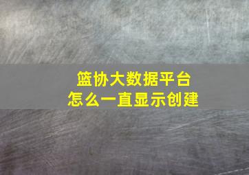 篮协大数据平台怎么一直显示创建