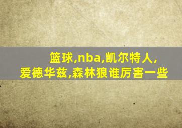 篮球,nba,凯尔特人,爱德华兹,森林狼谁厉害一些