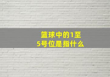 篮球中的1至5号位是指什么