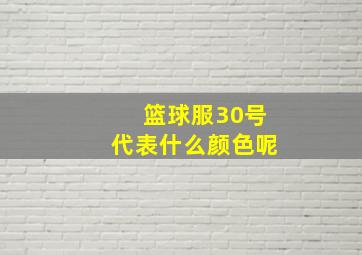 篮球服30号代表什么颜色呢