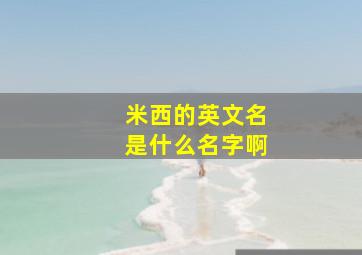 米西的英文名是什么名字啊