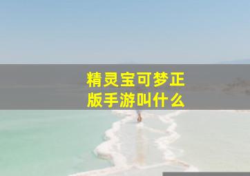 精灵宝可梦正版手游叫什么