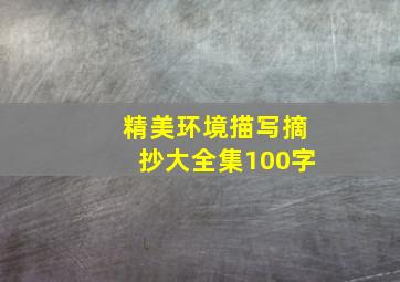 精美环境描写摘抄大全集100字