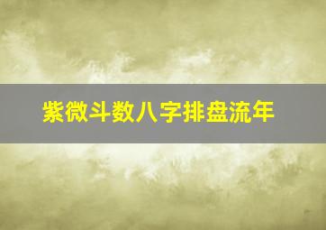 紫微斗数八字排盘流年