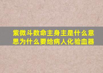 紫微斗数命主身主是什么意思为什么要给病人化验血器