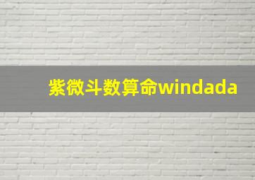 紫微斗数算命windada