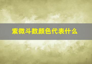 紫微斗数颜色代表什么