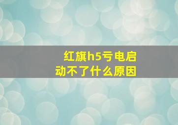 红旗h5亏电启动不了什么原因