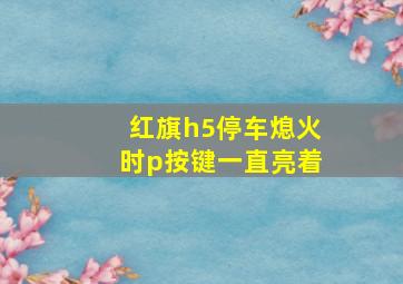 红旗h5停车熄火时p按键一直亮着