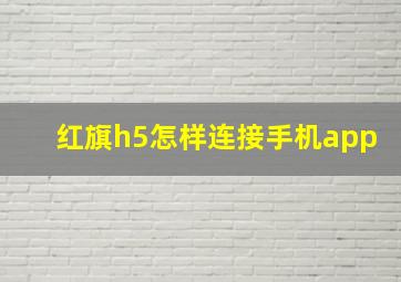 红旗h5怎样连接手机app