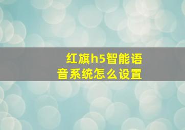 红旗h5智能语音系统怎么设置