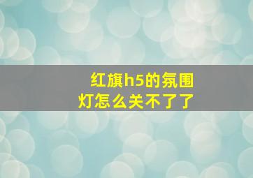 红旗h5的氛围灯怎么关不了了