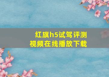 红旗h5试驾评测视频在线播放下载