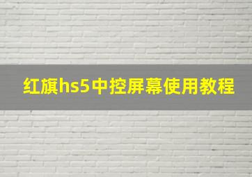 红旗hs5中控屏幕使用教程