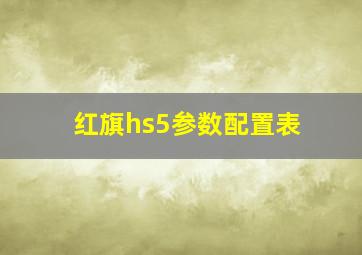 红旗hs5参数配置表