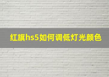 红旗hs5如何调低灯光颜色