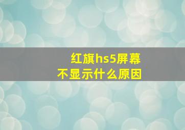 红旗hs5屏幕不显示什么原因