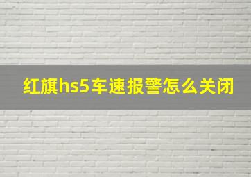 红旗hs5车速报警怎么关闭