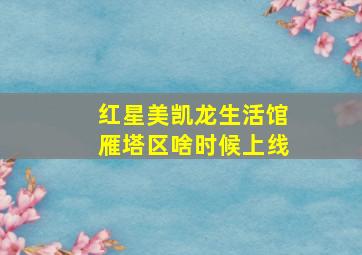 红星美凯龙生活馆雁塔区啥时候上线