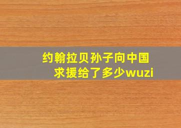 约翰拉贝孙子向中国求援给了多少wuzi