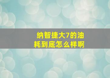 纳智捷大7的油耗到底怎么样啊