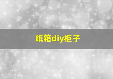 纸箱diy柜子