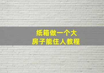 纸箱做一个大房子能住人教程