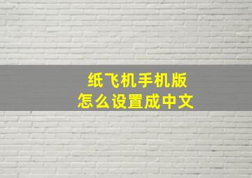 纸飞机手机版怎么设置成中文