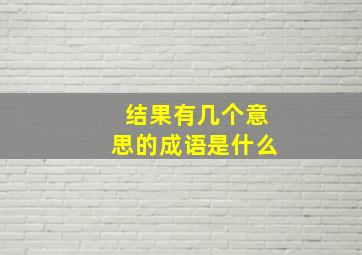 结果有几个意思的成语是什么