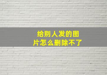 给别人发的图片怎么删除不了