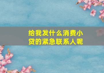 给我发什么消费小贷的紧急联系人呢