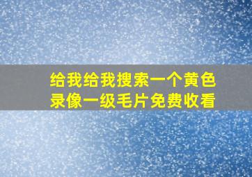 给我给我搜索一个黄色录像一级毛片免费收看