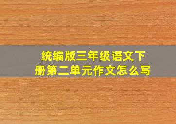 统编版三年级语文下册第二单元作文怎么写