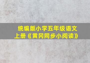 统编版小学五年级语文上册《黄冈同步小阅读》