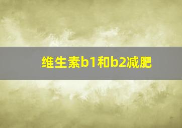 维生素b1和b2减肥