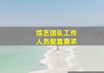 综艺团队工作人员配置要求