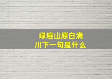 绿遍山原白满川下一句是什么