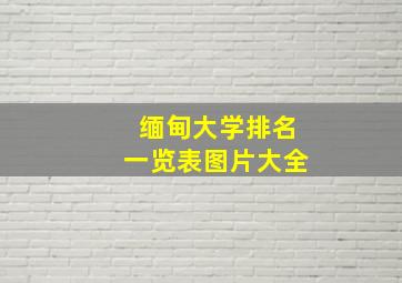 缅甸大学排名一览表图片大全