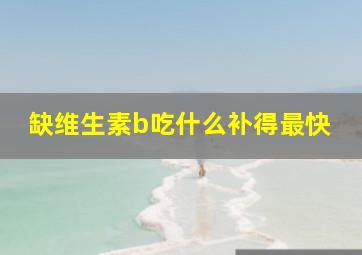 缺维生素b吃什么补得最快