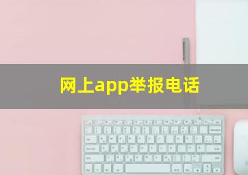 网上app举报电话