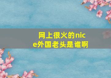 网上很火的nice外国老头是谁啊