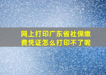 网上打印广东省社保缴费凭证怎么打印不了呢