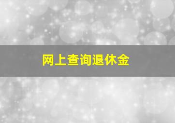 网上查询退休金