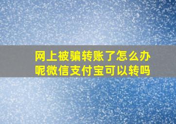 网上被骗转账了怎么办呢微信支付宝可以转吗