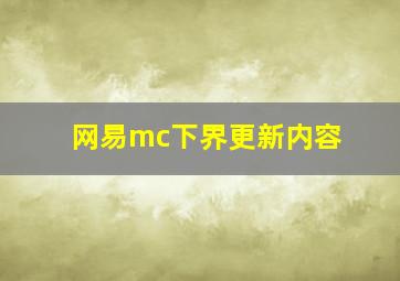 网易mc下界更新内容