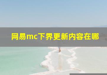 网易mc下界更新内容在哪