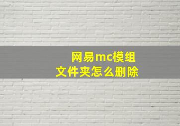 网易mc模组文件夹怎么删除