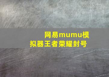 网易mumu模拟器王者荣耀封号